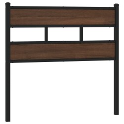 Tête de lit chêne marron 80 cm acier et bois d'ingénierie 