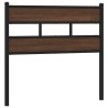 Tête de lit chêne marron 80 cm acier et bois d'ingénierie 