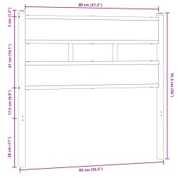 Tête de lit chêne marron 80 cm acier et bois d'ingénierie 