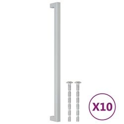Poignées d'armoire 10 pcs argenté 320 mm acier inoxydable 