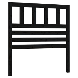 Tête de lit Noir 81x4x100 cm Bois massif de pin 