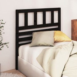 Tête de lit Noir 81x4x100 cm Bois massif de pin 