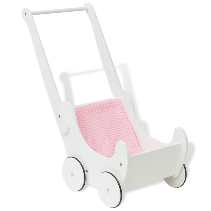 Poussette pour poupée Bois 53 x 25,7 x 50 cm Blanc Poussette pour poupée Bois 53 x 25,7 x 50 cm Blanc