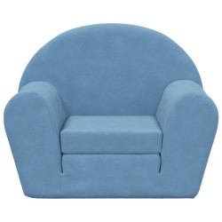 Canapé-lit pour enfants bleu peluche douce 
