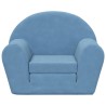 Canapé-lit pour enfants bleu peluche douce 