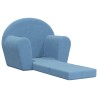 Canapé-lit pour enfants bleu peluche douce 