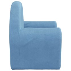 Canapé-lit pour enfants bleu peluche douce 