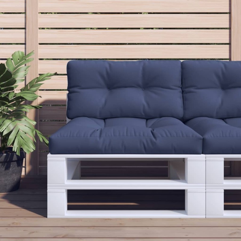Ensemble de coussins en palette bleu marine 70x40x12 cm tissu 
