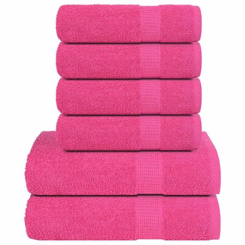 Ensemble de serviettes 12 pcs rose 360 g/m² 100% coton 