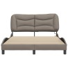 Cadre de lit avec LED sans matelas taupe 120x200 cm tissu 