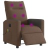 Fauteuil inclinable de massage électrique marron tissu 