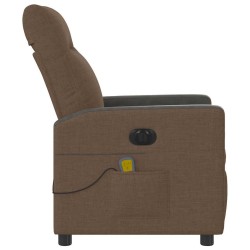 Fauteuil inclinable de massage électrique marron tissu 