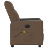 Fauteuil inclinable de massage électrique marron tissu 