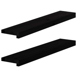 Appuis de fenêtre 2 pcs marron foncé bois de chêne massif 