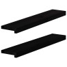 Appuis de fenêtre 2 pcs marron foncé bois de chêne massif 