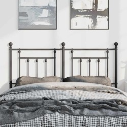 Tête de lit métal noir 135 cm 