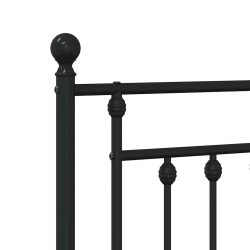 Tête de lit métal noir 135 cm 