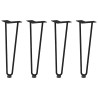 Pieds en épingle à cheveux pour table basse 4 pièces Noir 42 cm Acier massif 