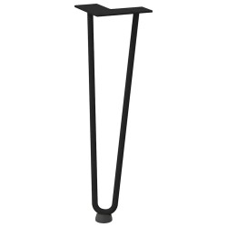 Pieds en épingle à cheveux pour table basse 4 pièces Noir 42 cm Acier massif 