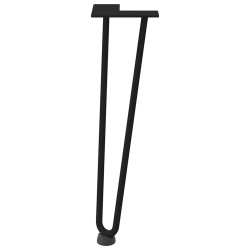 Pieds en épingle à cheveux pour table basse 4 pièces Noir 42 cm Acier massif 