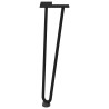 Pieds en épingle à cheveux pour table basse 4 pièces Noir 42 cm Acier massif 
