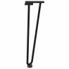 Pieds en épingle à cheveux pour table basse 4 pièces Noir 42 cm Acier massif 