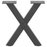 Pieds de table basse en forme de X, 2 pièces, anthracite, 30 x (30-31) cm, acier 