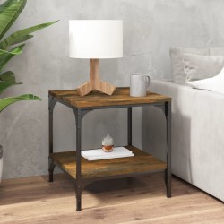 Table d'appoint Chêne fumé 40x40x40 cm Bois d'ingénierie 