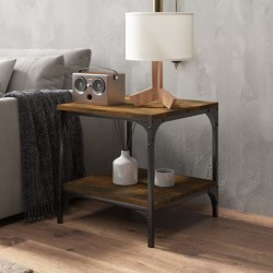 Table d'appoint Chêne fumé 40x40x40 cm Bois d'ingénierie 