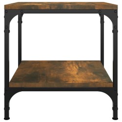 Table d'appoint Chêne fumé 40x40x40 cm Bois d'ingénierie 