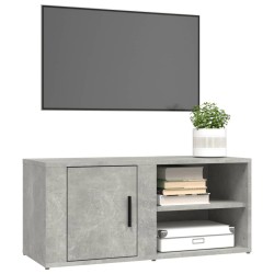 Meuble TV Gris béton 80x31,5x36 cm Bois d'ingénierie 