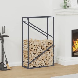 Portant de bois chauffage anthracite 60x25x100 cm 
