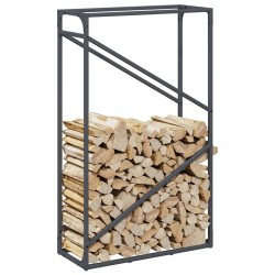Portant de bois chauffage anthracite 60x25x100 cm 