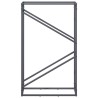 Portant de bois chauffage anthracite 60x25x100 cm 