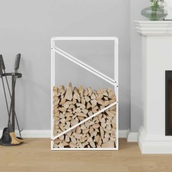 Portant de bois chauffage blanc 60x25x100 cm 