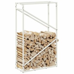 Portant de bois chauffage blanc 60x25x100 cm 