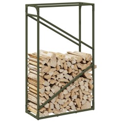 Portant de bois chauffage vert olive 60x25x100 cm 
