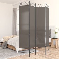 Cloison de séparation 4 panneaux Anthracite 160x200 cm Tissu 