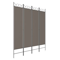 Cloison de séparation 4 panneaux Anthracite 160x200 cm Tissu 