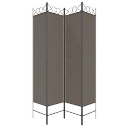 Cloison de séparation 4 panneaux Anthracite 160x200 cm Tissu 