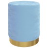Tabouret de rangement rond Bleu clair Velours 