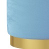 Tabouret de rangement rond Bleu clair Velours 