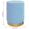 Tabouret de rangement rond Bleu clair Velours 