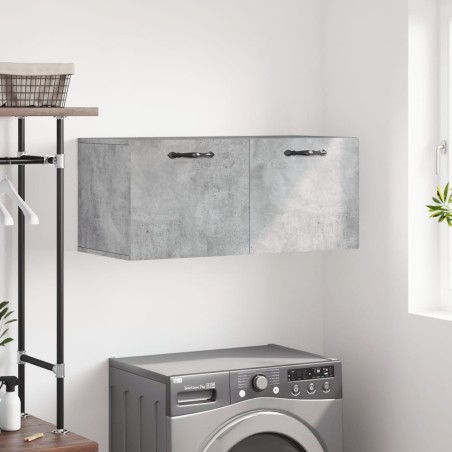 Armoire murale gris béton 80x36,5x35 cm bois d'ingénierie 