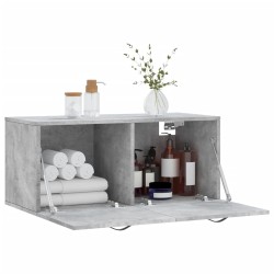 Armoire murale gris béton 80x36,5x35 cm bois d'ingénierie 