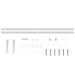 Kit mini de porte d'armoire coulissante Acier au carbone Blanc 