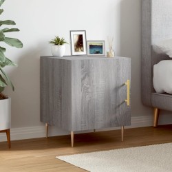 Table de chevet sonoma gris 40x40x50 cm bois d'ingénierie 