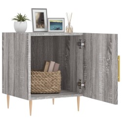 Table de chevet sonoma gris 40x40x50 cm bois d'ingénierie 