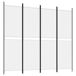 Cloison de séparation 4 panneaux Blanc 200x180 cm Tissu 