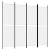 Cloison de séparation 4 panneaux Blanc 200x180 cm Tissu 